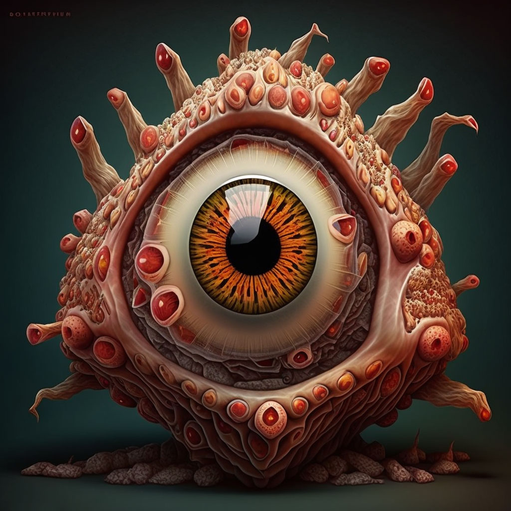 Oculoglandular listeriosis digital illustration