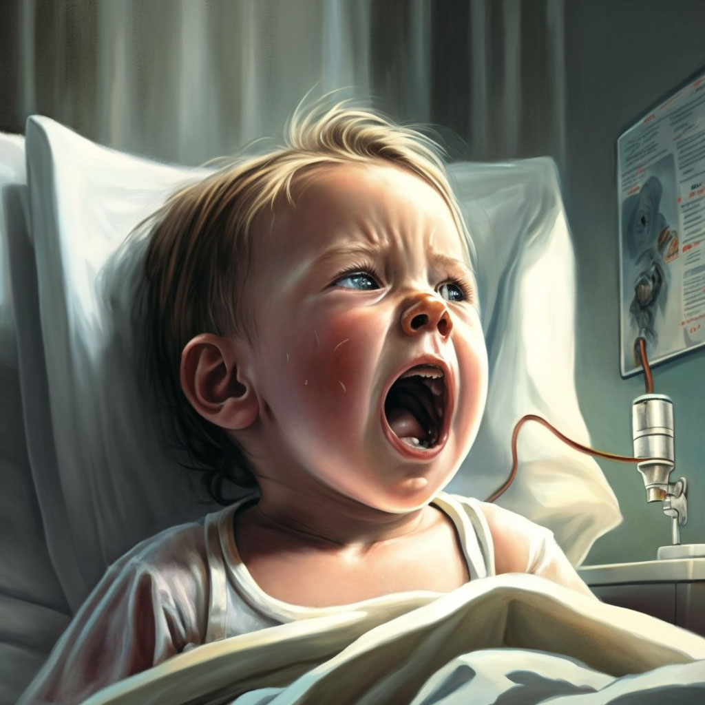 Laryngeal diphtheria digital illustration