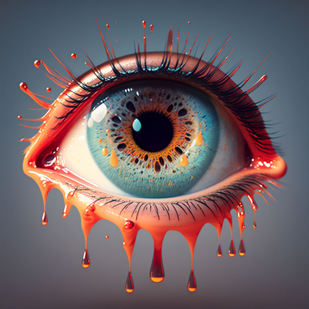 Diphtheritic conjunctivitis digital illustration