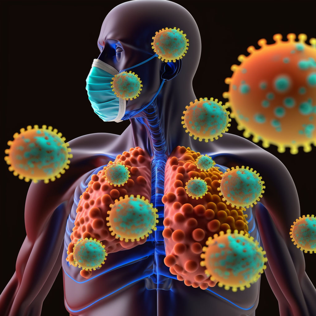 Whooping cough due to Bordetella pertussis without pneumonia digital illustration