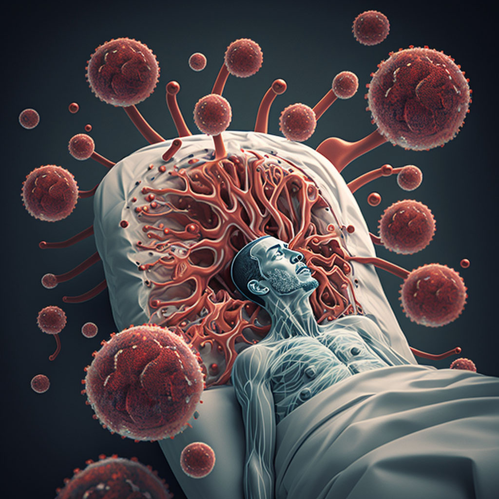 Sepsis due to anaerobes digital illustration
