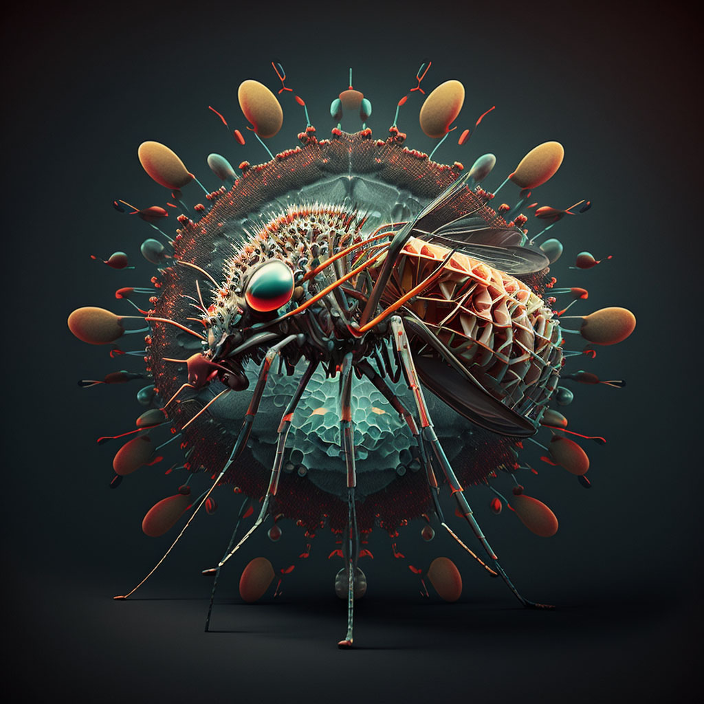 Chikungunya virus disease digital illustration