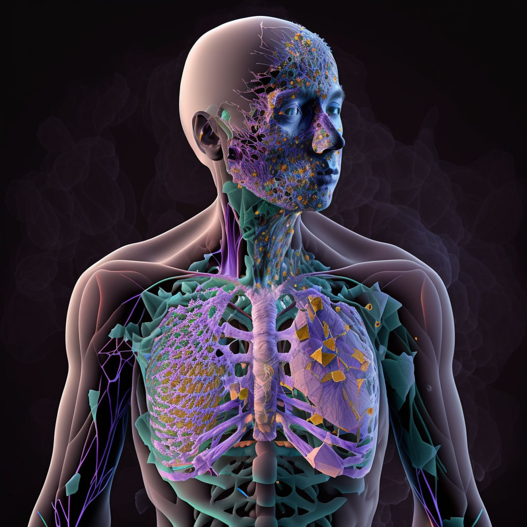 Secondary systemic amyloidosis digital illustration