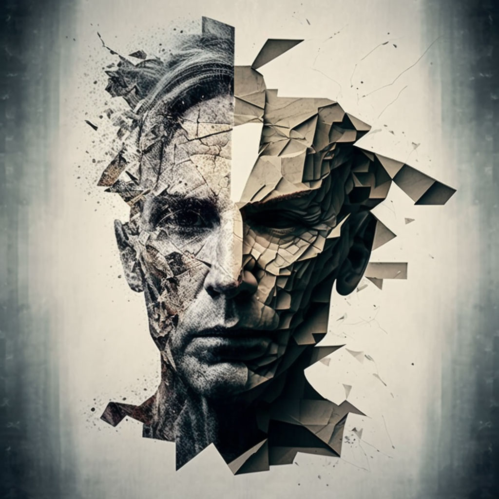 Amnestic disorder due to known physiological condition digital illustration
