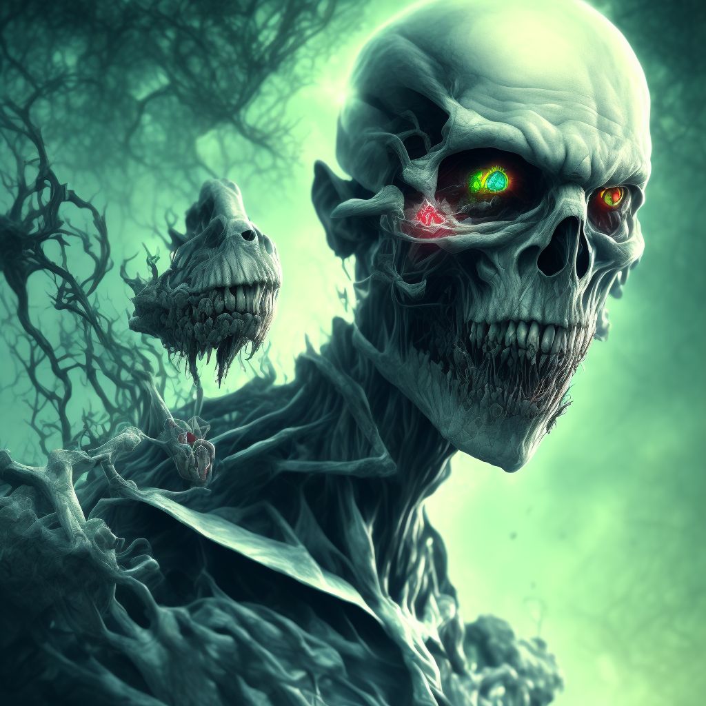 Psychotic disorder with hallucinations due to known physiological condition digital illustration