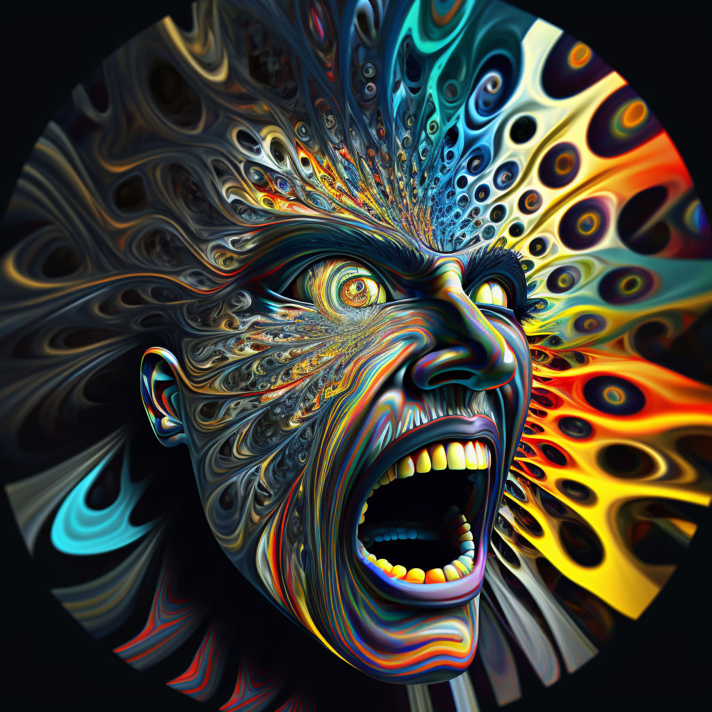 Psychotic disorder with hallucinations due to known physiological condition digital illustration