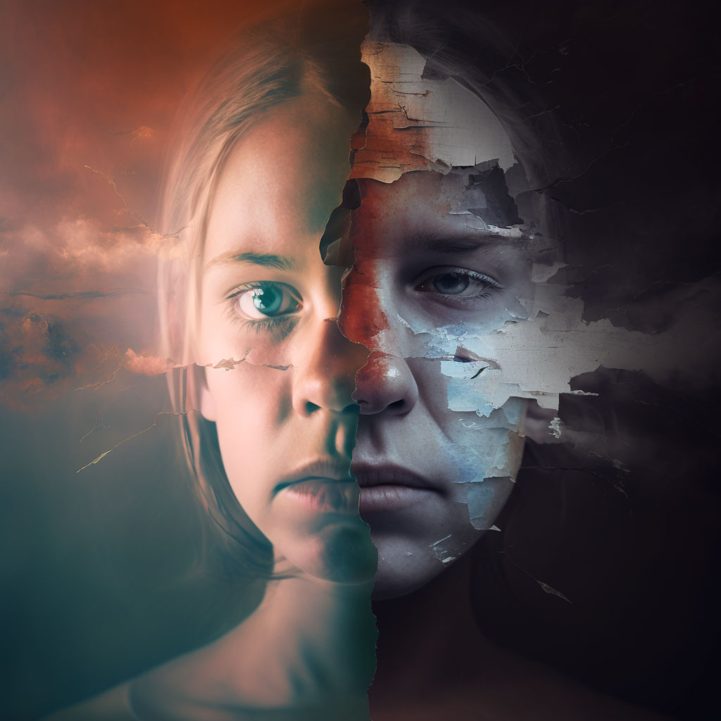 Mood disorder due to known physiological condition, unspecified digital illustration
