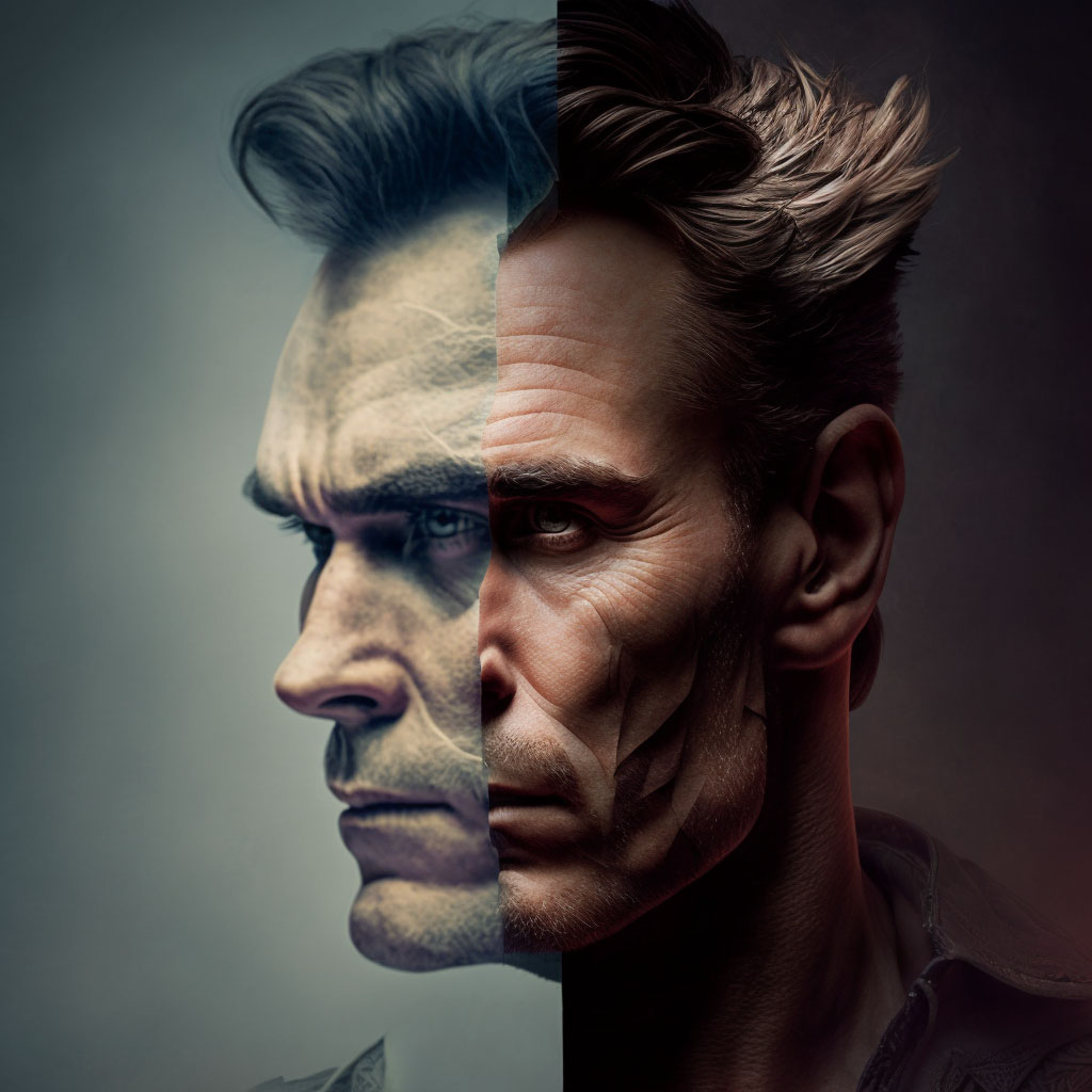 Personality change due to known physiological condition digital illustration