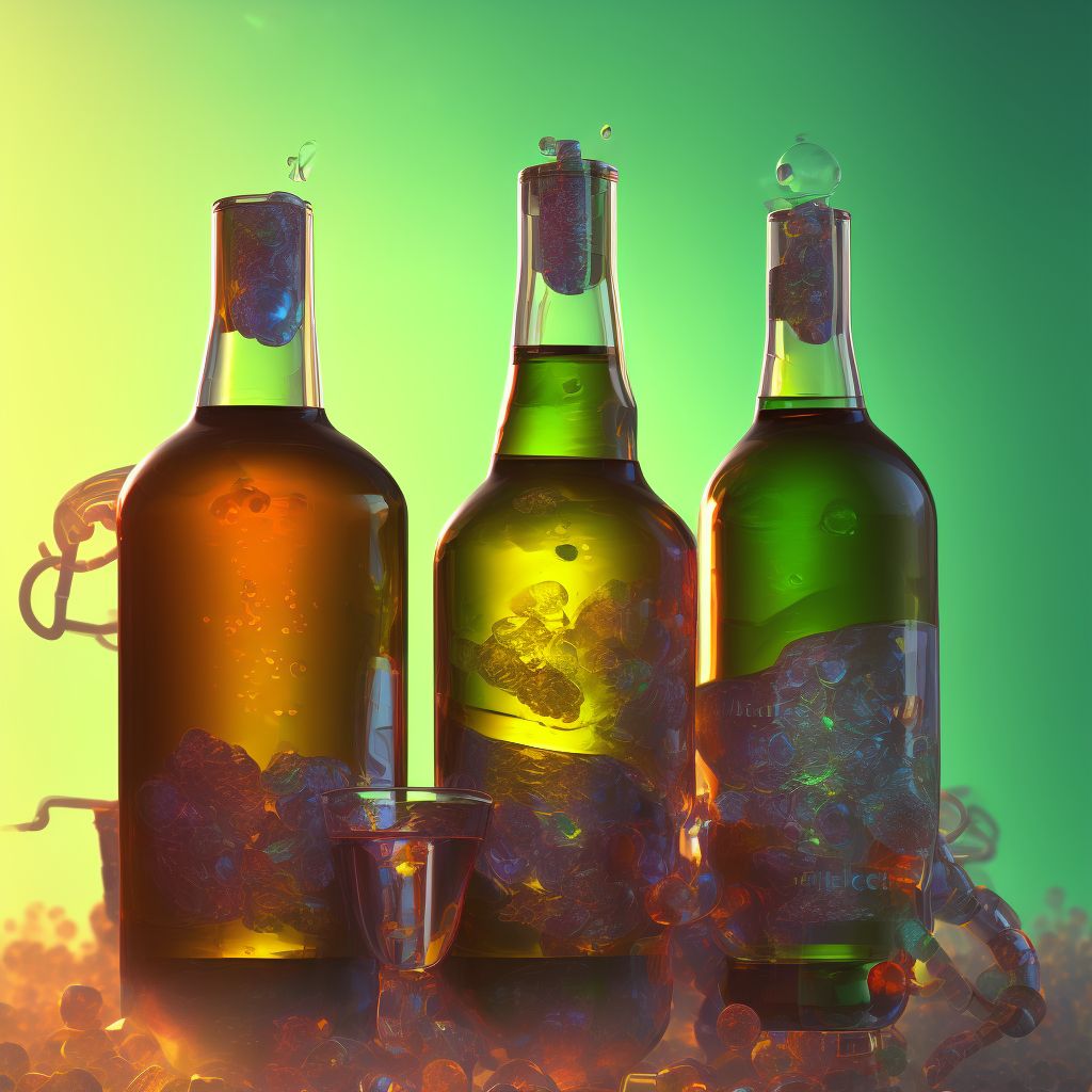 Alcohol dependence, uncomplicated digital illustration