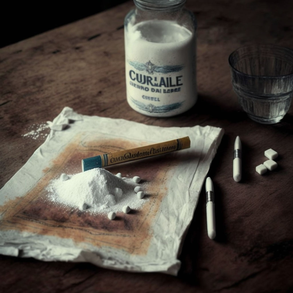 Cocaine abuse, uncomplicated digital illustration
