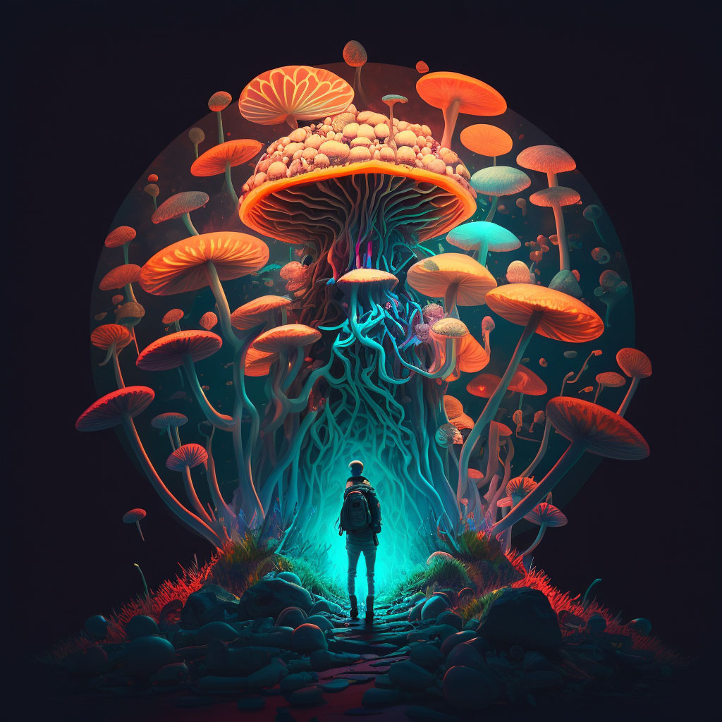 Hallucinogen abuse, uncomplicated digital illustration