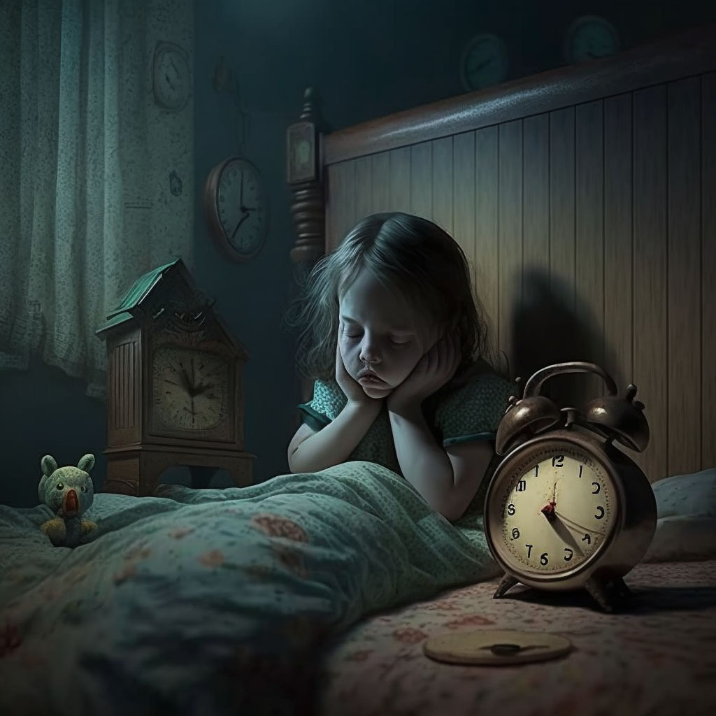 Primary insomnia digital illustration