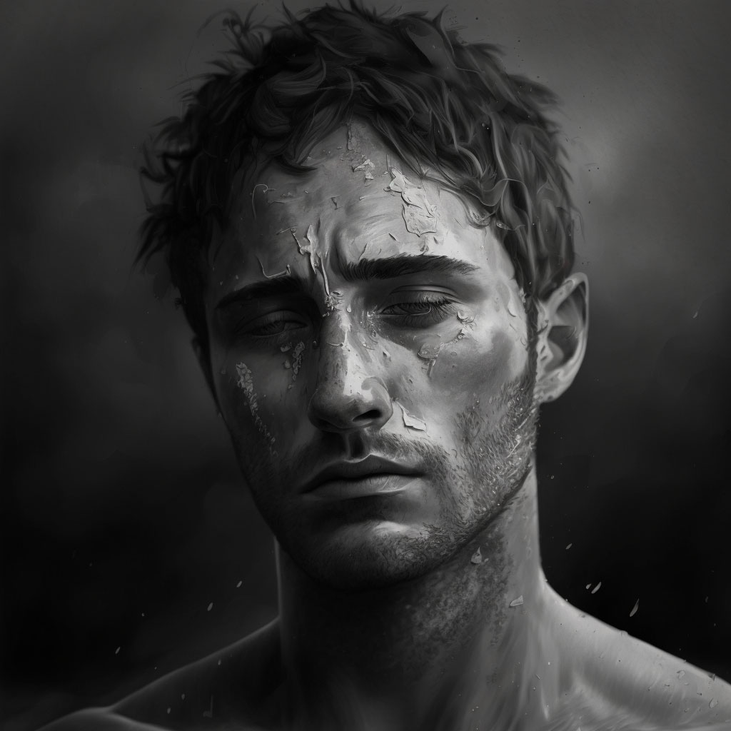 Male orgasmic disorder digital illustration