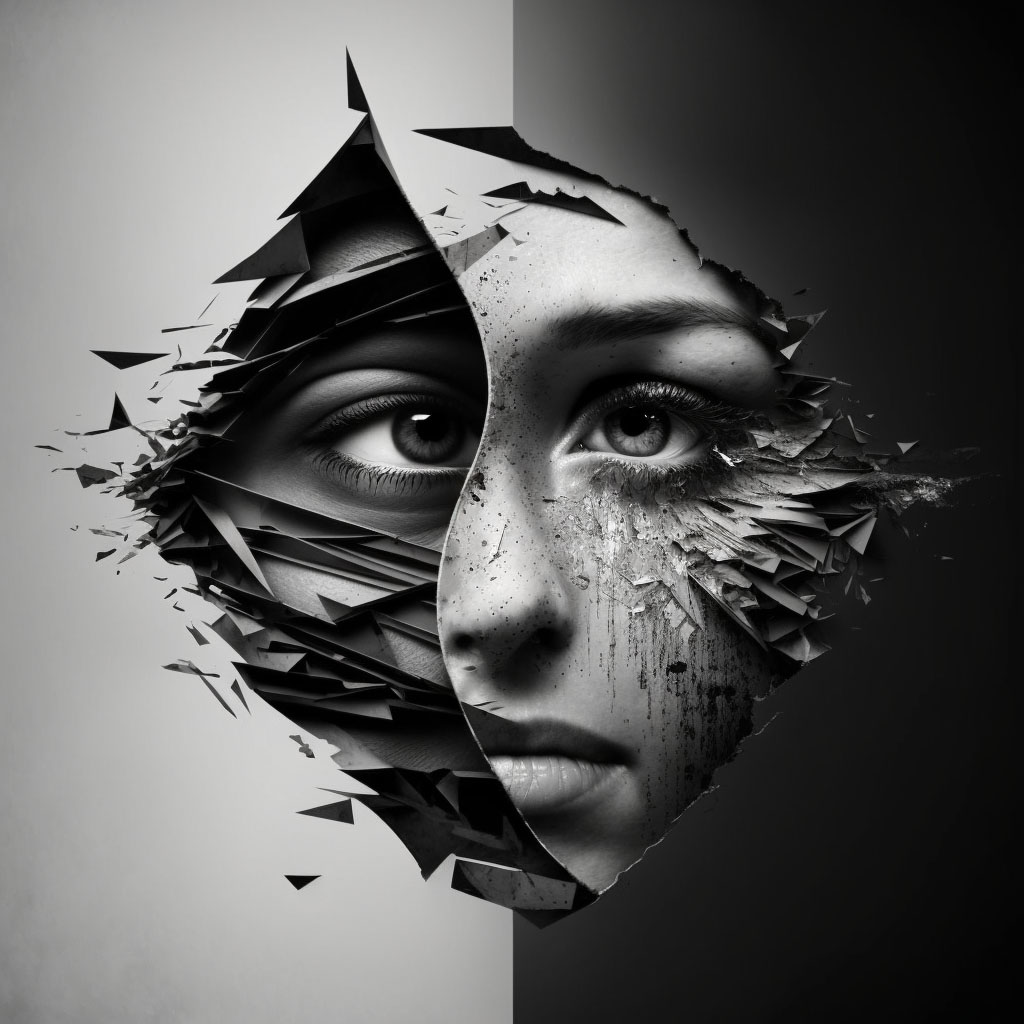 Paranoid personality disorder digital illustration