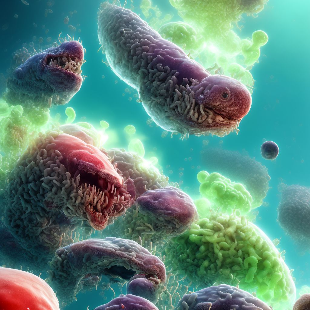 Foodborne Vibrio vulnificus intoxication digital illustration