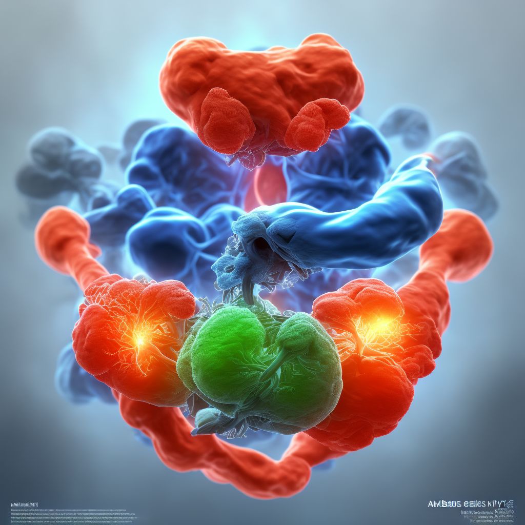 Amebic lung abscess digital illustration