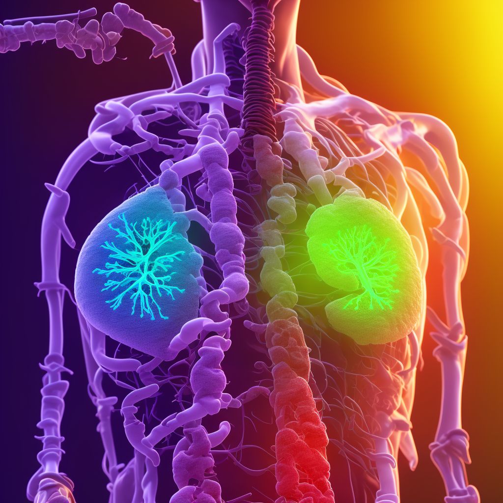 Primary respiratory tuberculosis digital illustration