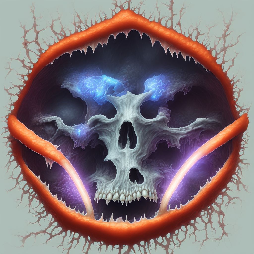 Necrotizing ulcerative stomatitis digital illustration