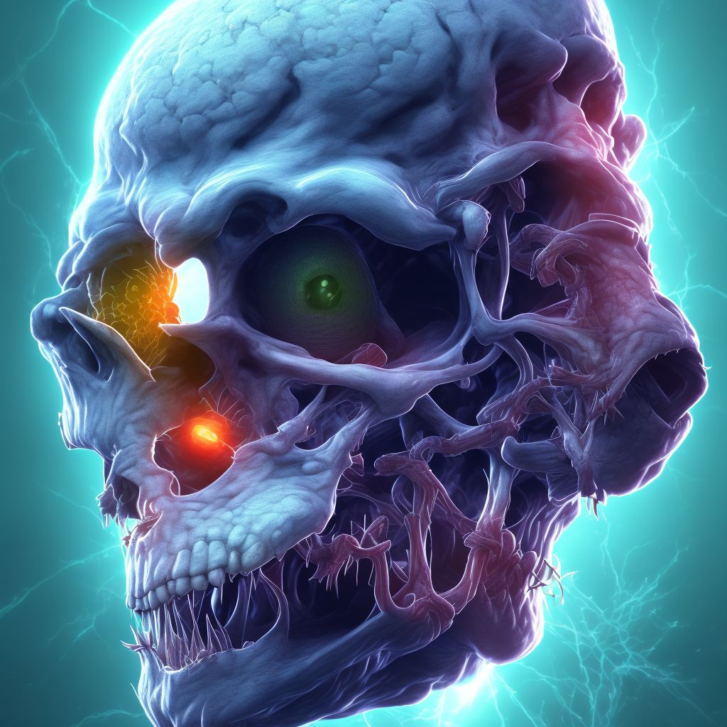 Postherpetic geniculate ganglionitis digital illustration