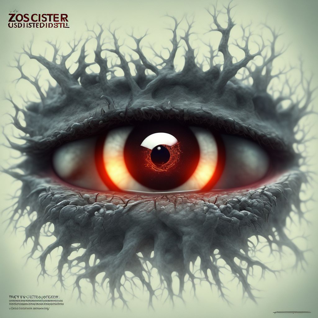 Zoster ocular disease, unspecified digital illustration
