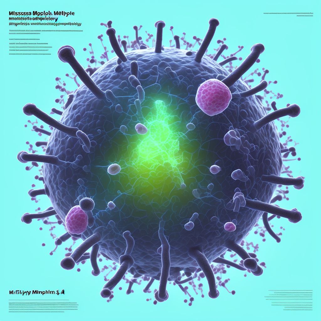 Measles complicated by pneumonia digital illustration