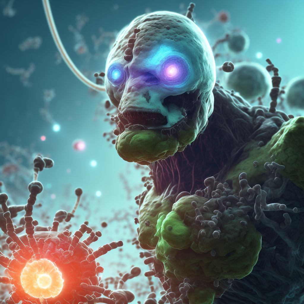 Measles with intestinal complications digital illustration