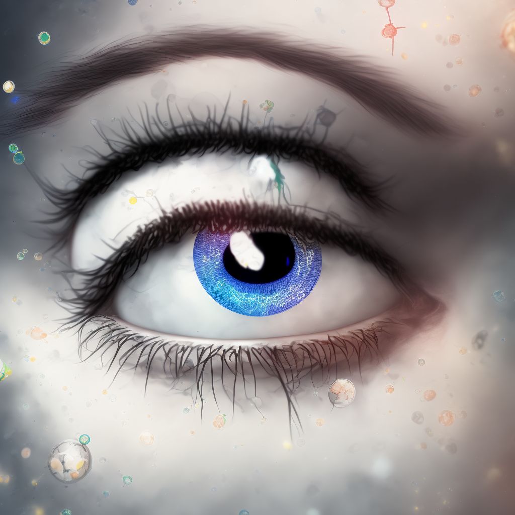Measles keratitis and keratoconjunctivitis digital illustration