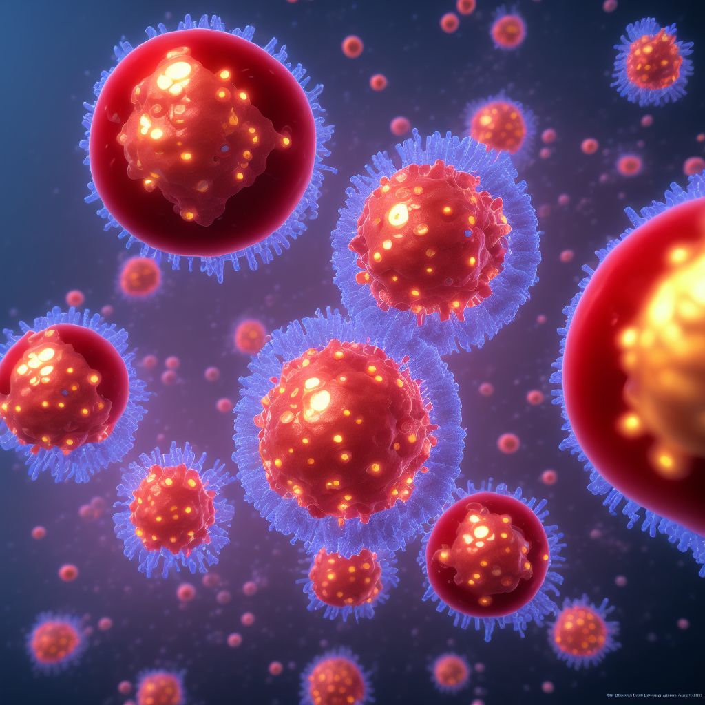 Human herpesvirus 6 infection digital illustration