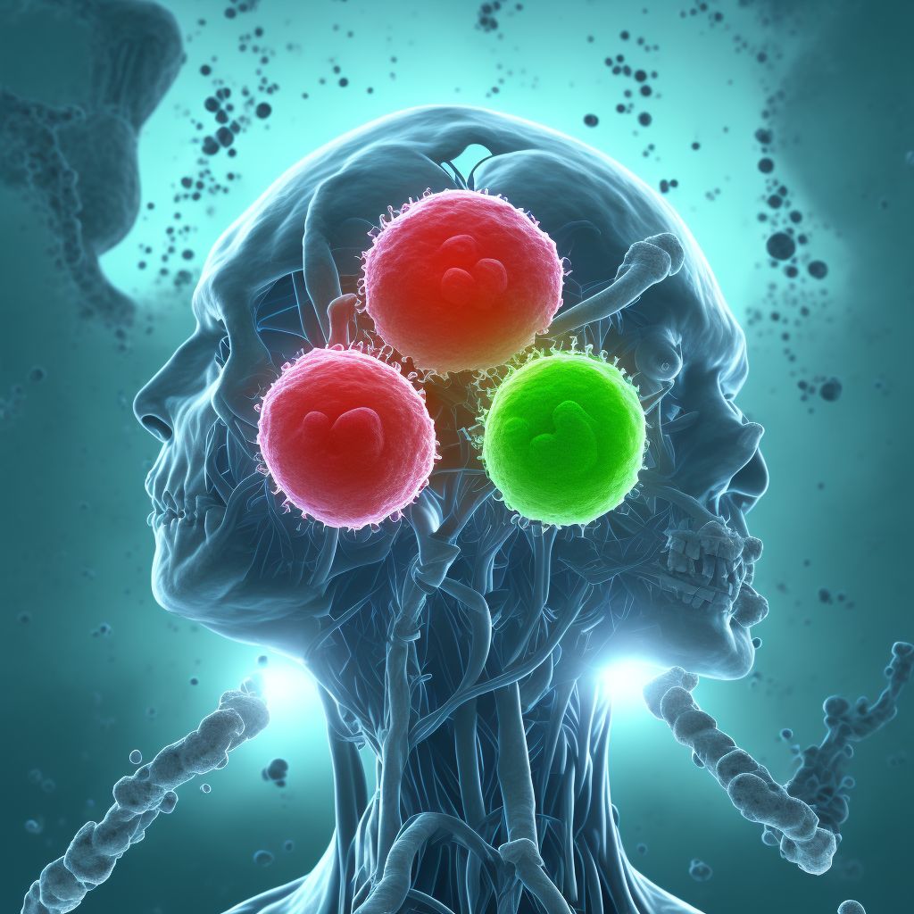 Infectious mononucleosis, unspecified with meningitis digital illustration