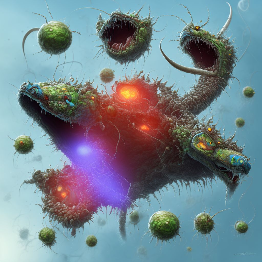 Plasmodium vivax malaria with rupture of spleen digital illustration