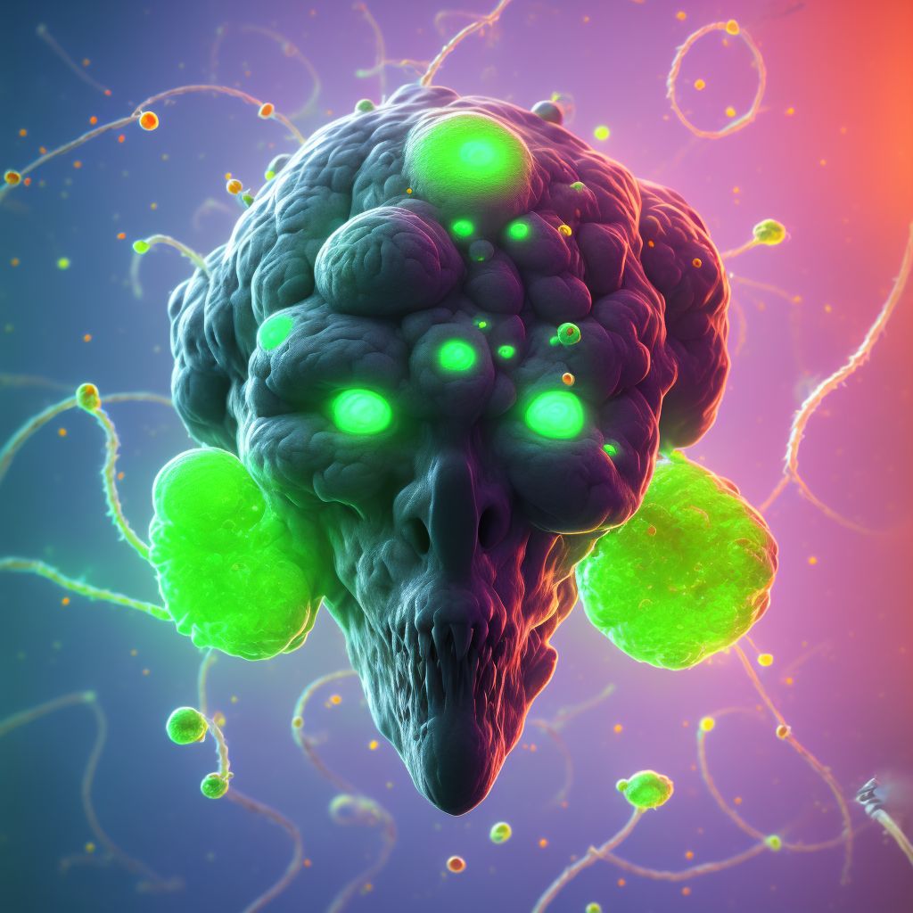 Toxoplasma meningoencephalitis digital illustration