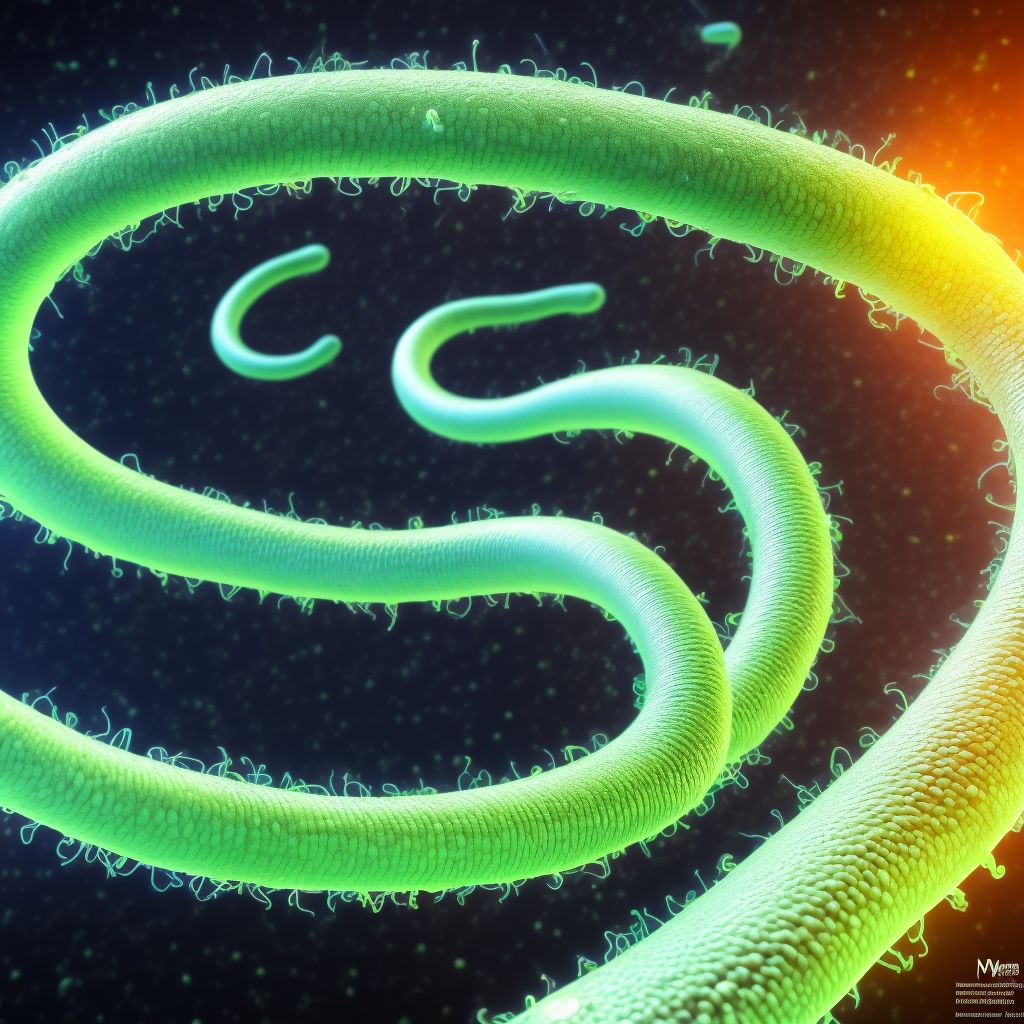 Schistosomiasis due to Schistosoma mansoni [intestinal schistosomiasis] digital illustration