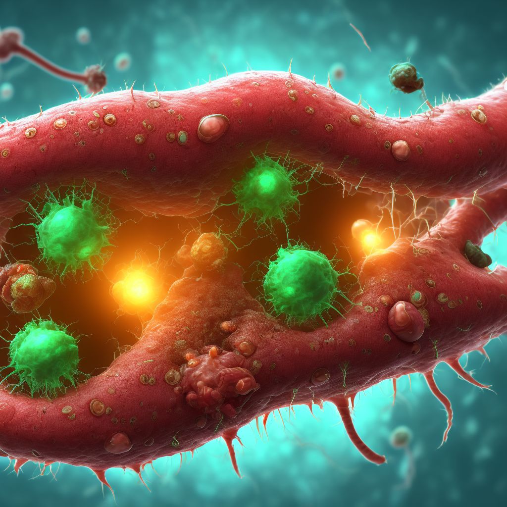 Ascariasis with intestinal complications digital illustration