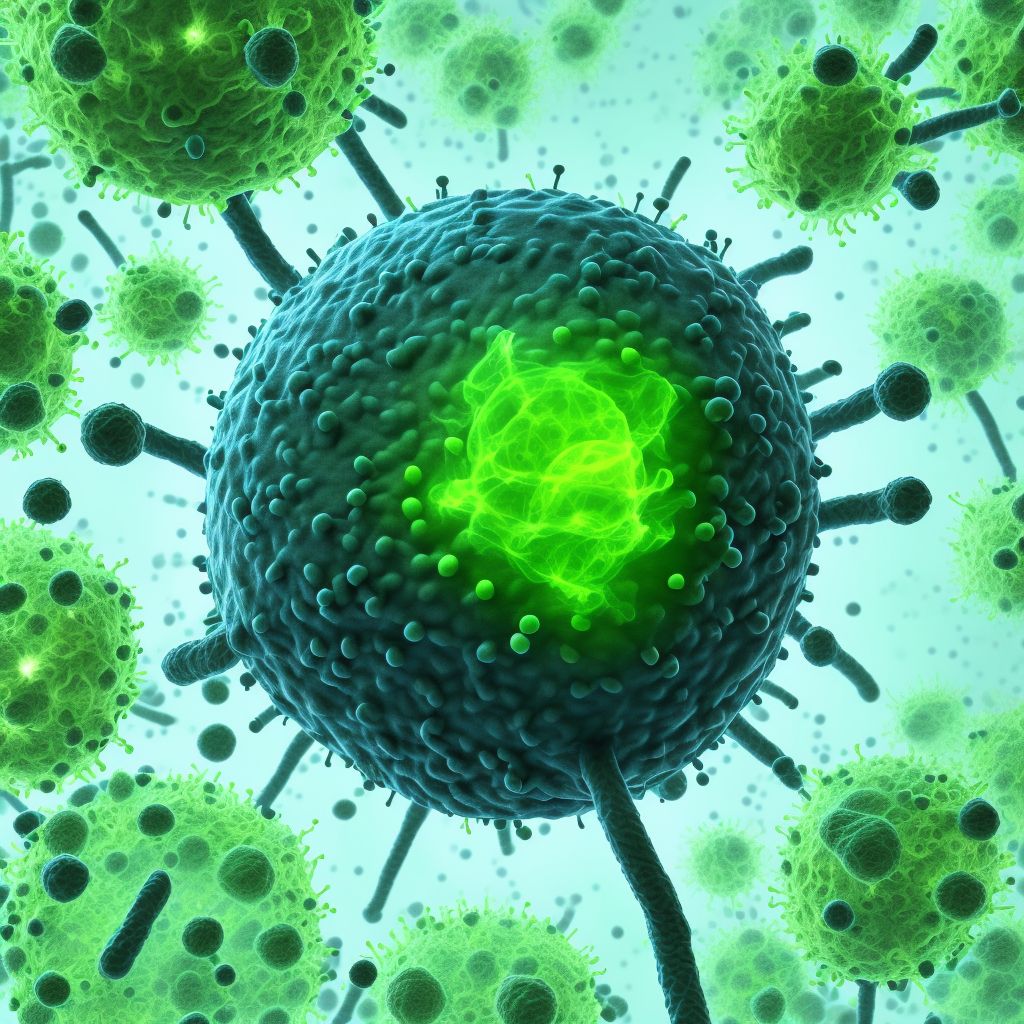 Human T-cell lymphotrophic virus, type II [HTLV-II] as the cause of diseases classified elsewhere digital illustration