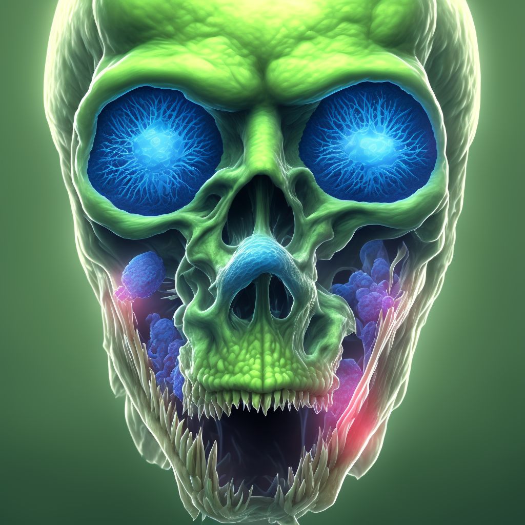 Malignant neoplasm of upper lip, inner aspect digital illustration