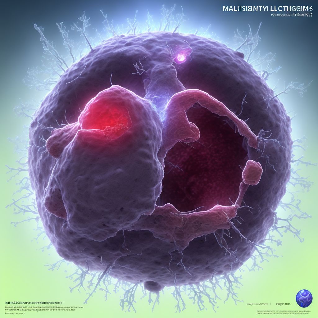 Malignant neoplasm of lower lip, inner aspect digital illustration