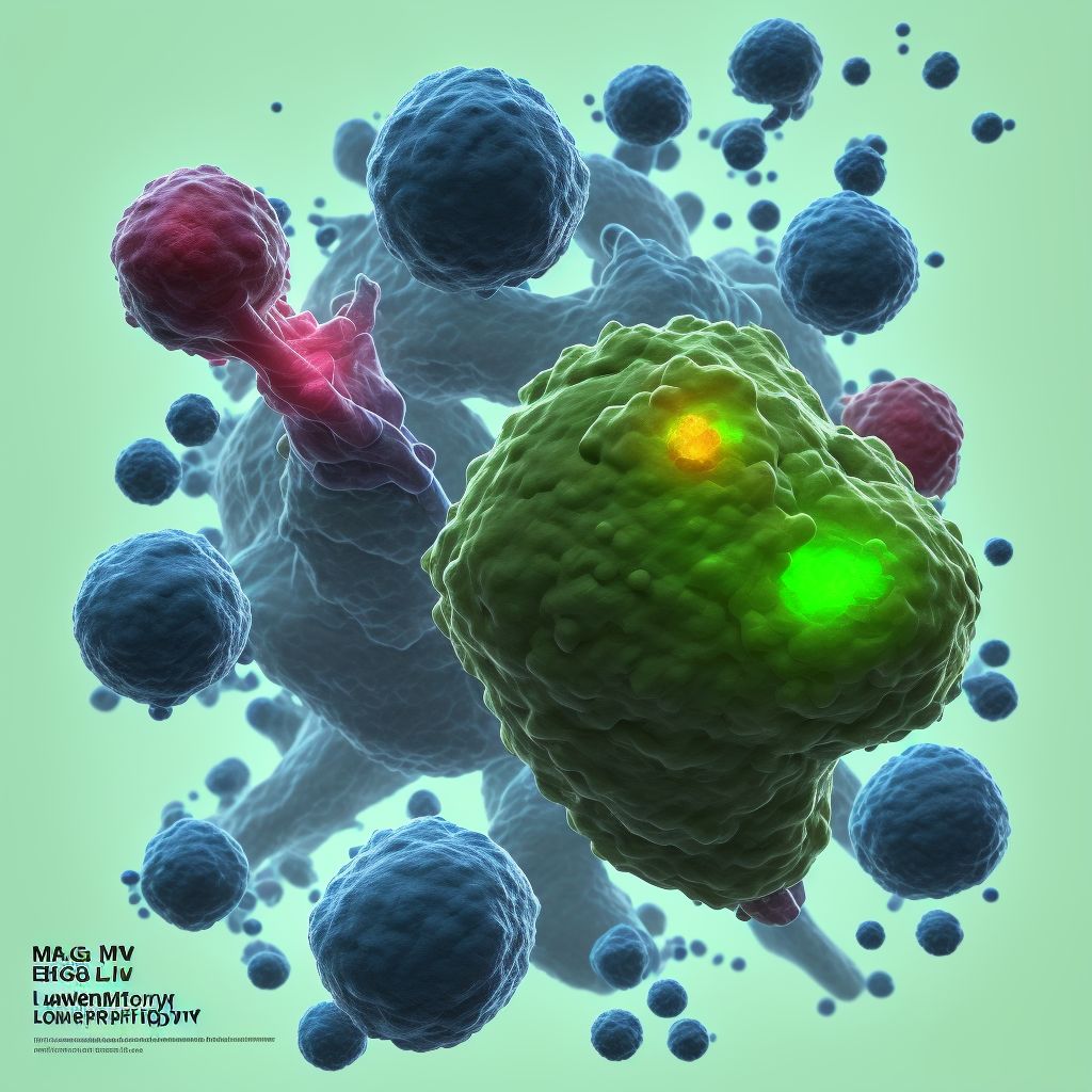 Malignant neoplasm of lower third of esophagus digital illustration