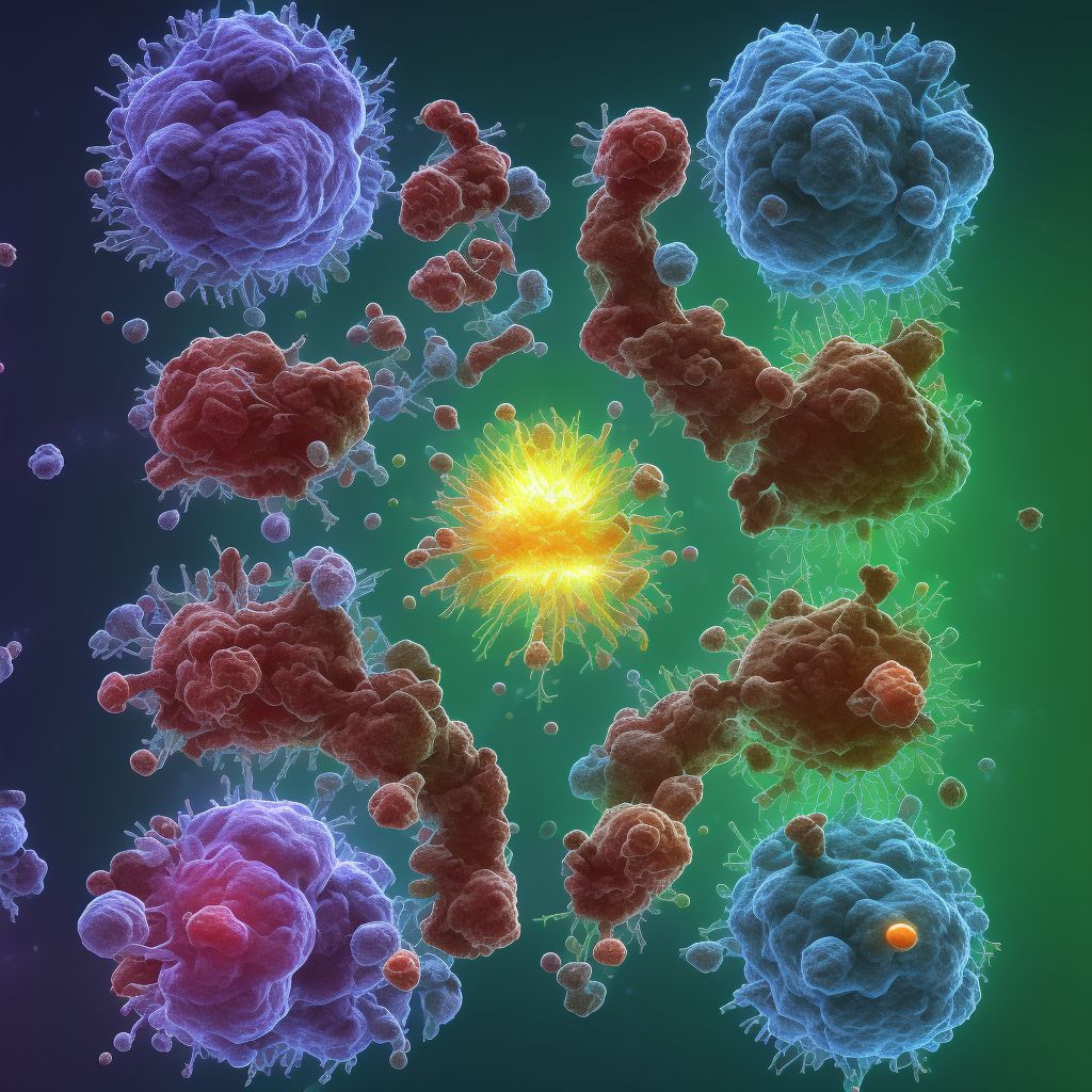 Malignant neoplasm of overlapping sites of esophagus digital illustration