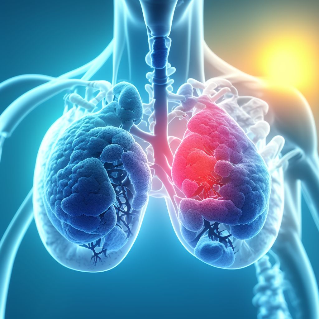 Malignant neoplasm of upper lobe, right bronchus or lung digital illustration