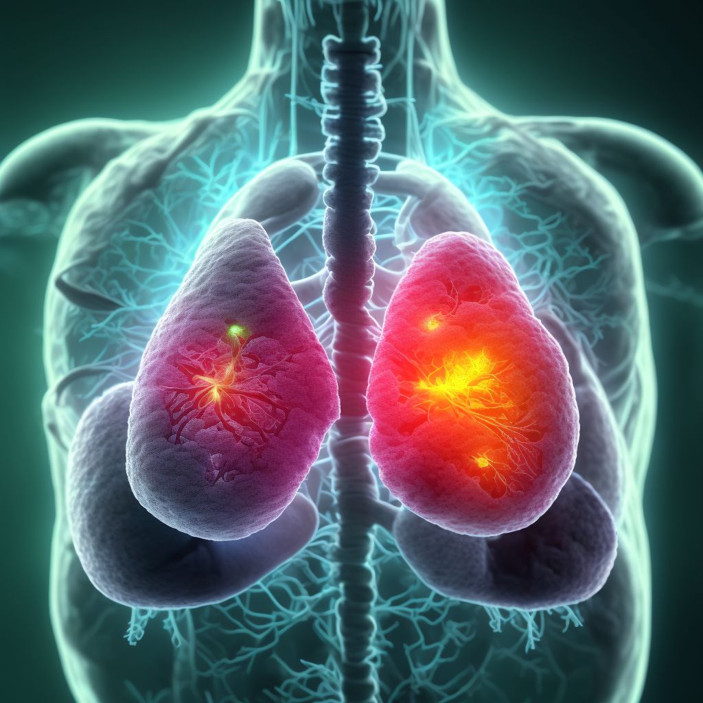 Malignant neoplasm of middle lobe, bronchus or lung digital illustration