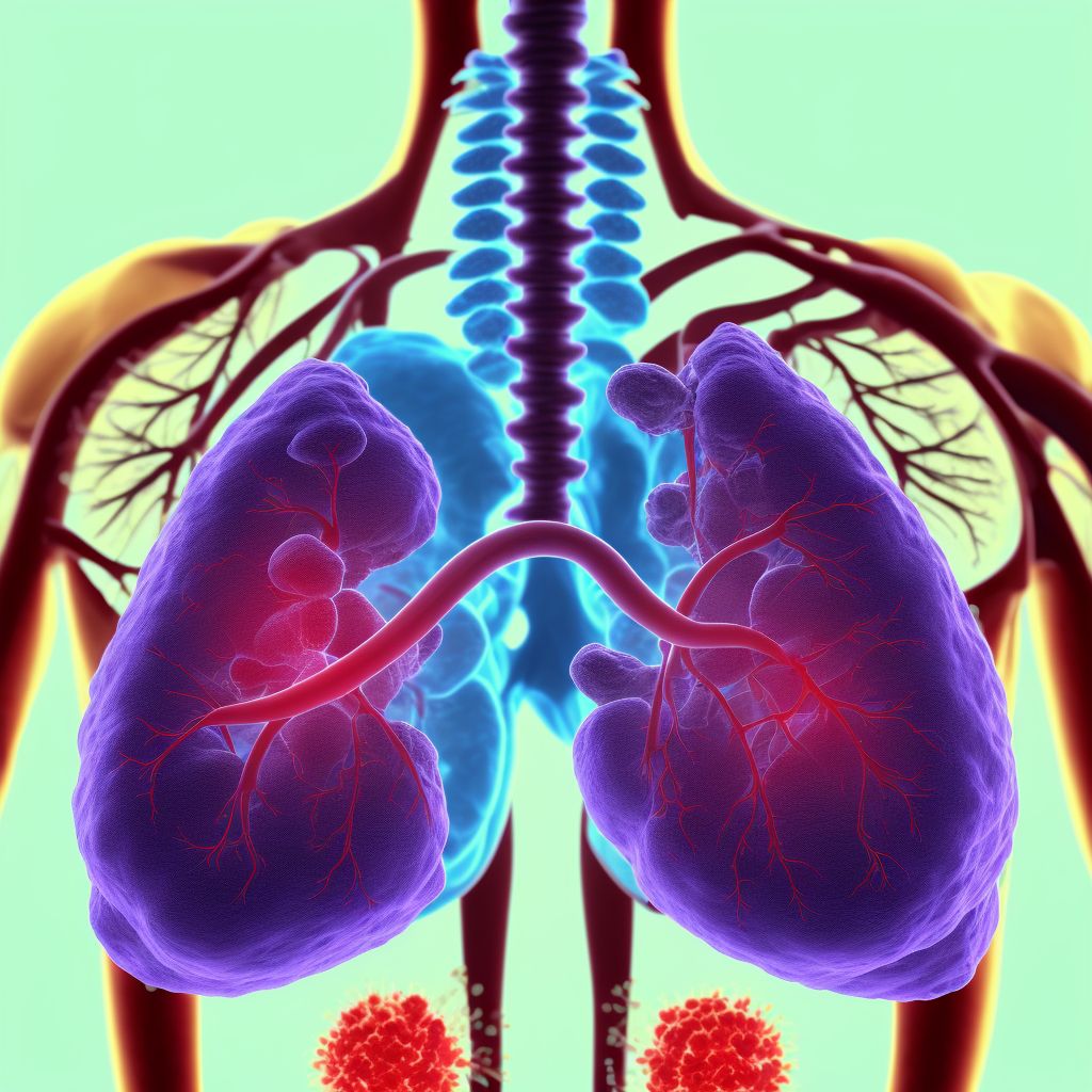 Malignant neoplasm of lower lobe, right bronchus or lung digital illustration