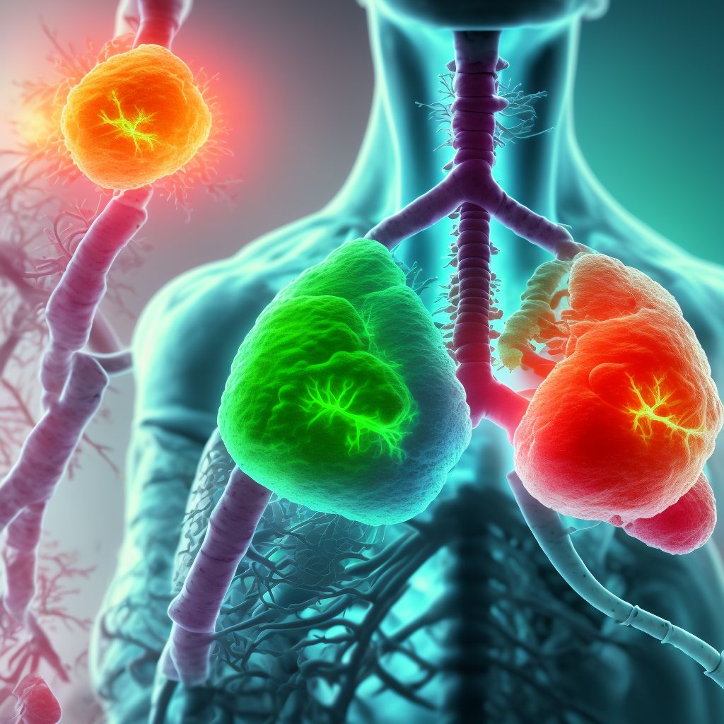 Malignant neoplasm of lower lobe, left bronchus or lung digital illustration