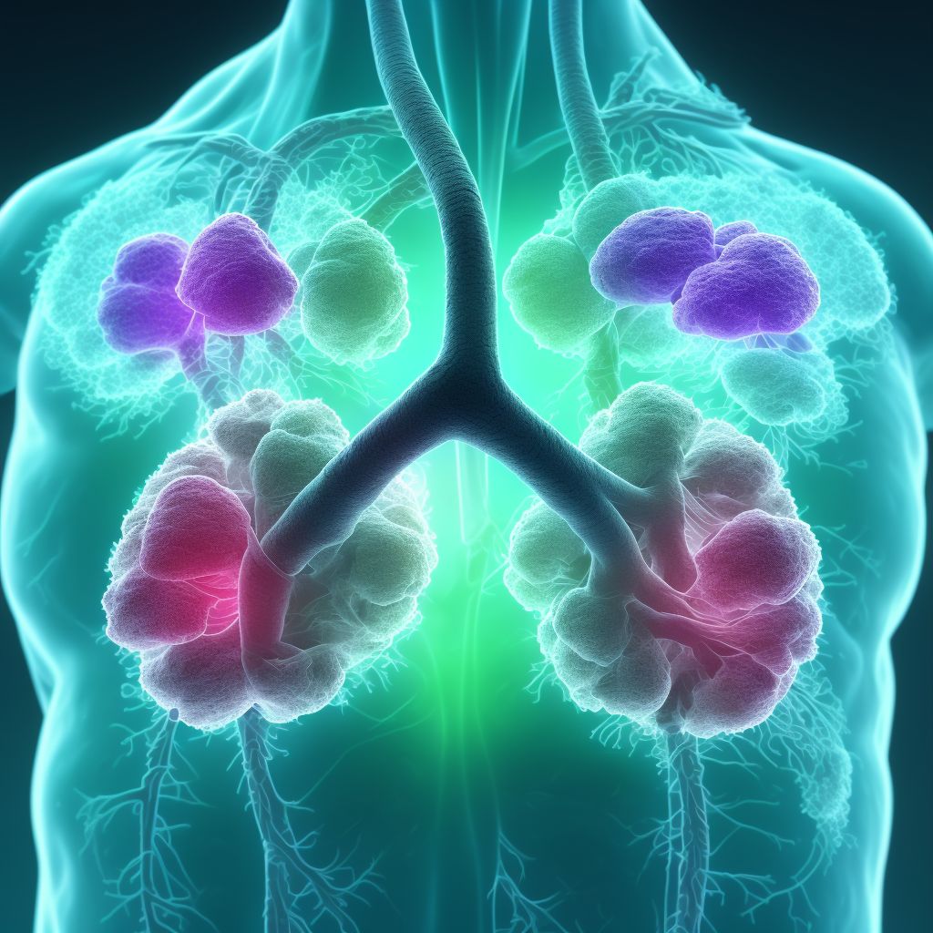 Malignant neoplasm of overlapping sites of unspecified bronchus and lung digital illustration