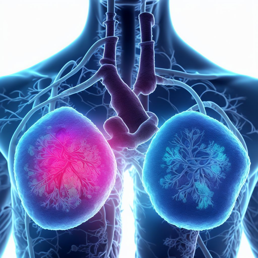 Malignant neoplasm of overlapping sites of right bronchus and lung digital illustration