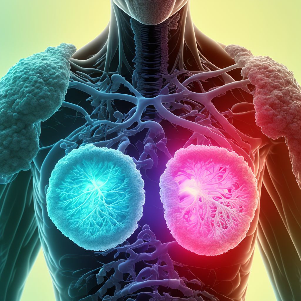 Malignant neoplasm of overlapping sites of left bronchus and lung digital illustration