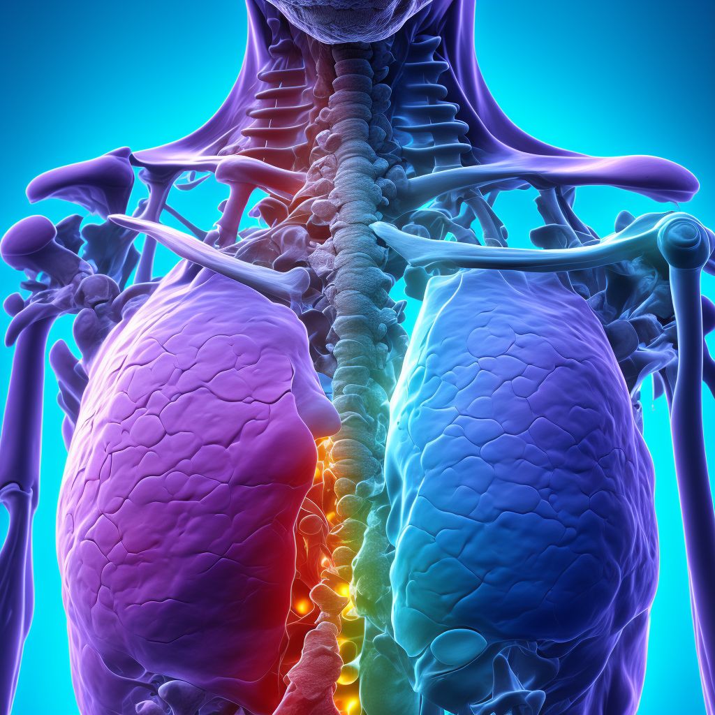 Malignant neoplasm of scapula and long bones of right upper limb digital illustration