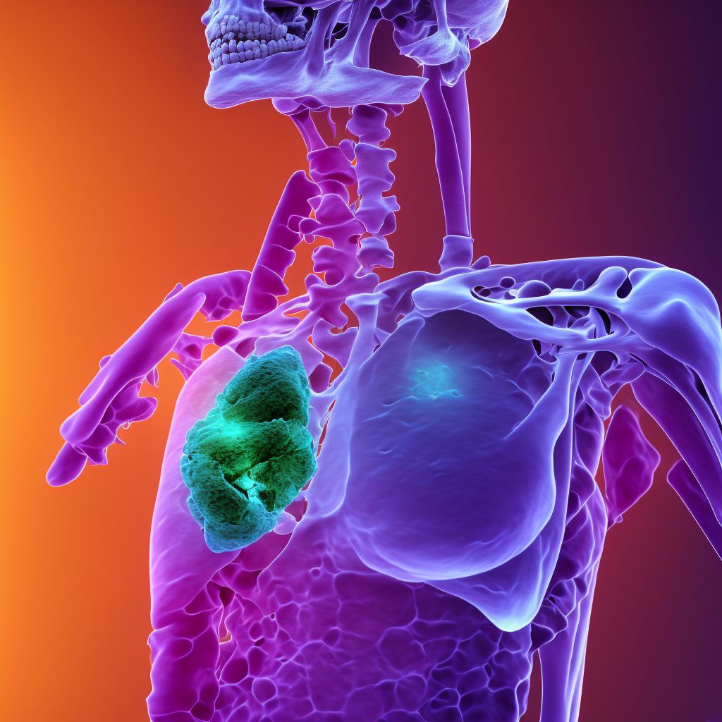 Malignant neoplasm of scapula and long bones of left upper limb digital illustration