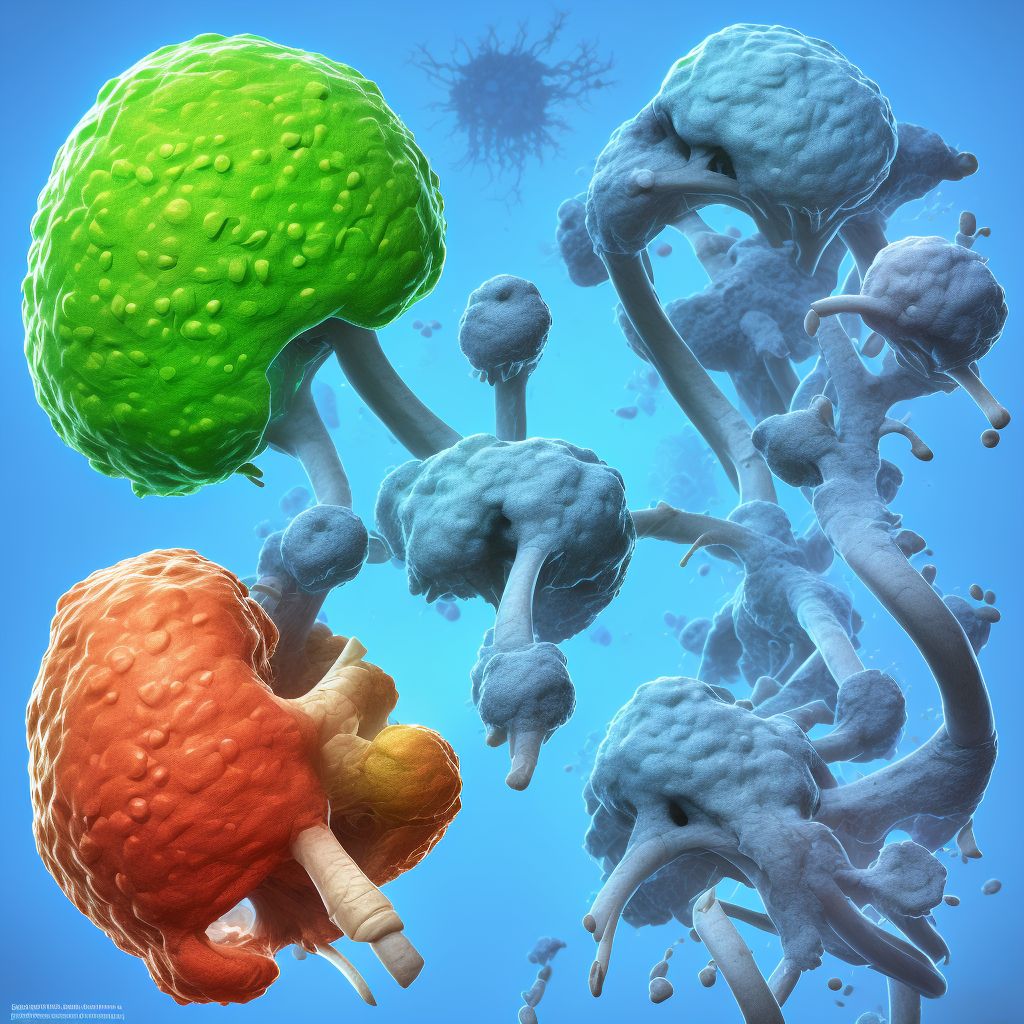 Malignant neoplasm of short bones of right upper limb digital illustration