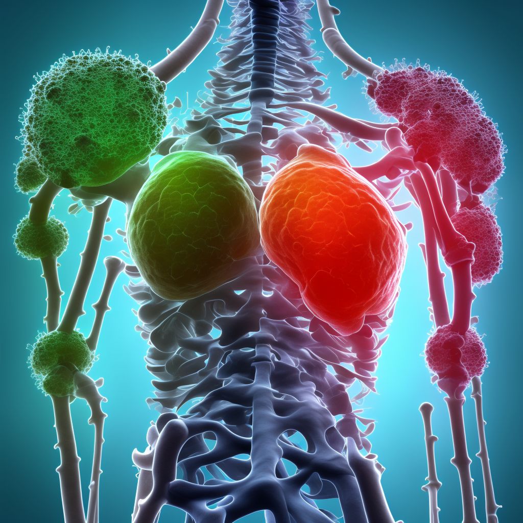 Malignant neoplasm of long bones of right lower limb digital illustration