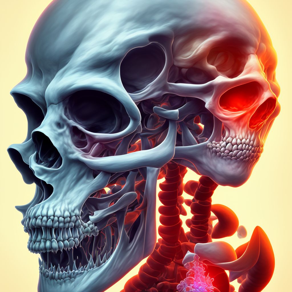 Malignant neoplasm of short bones of left lower limb digital illustration